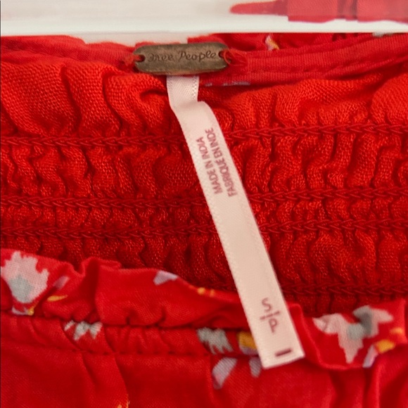 Free People Red Floral 2pc top and Maxi Skirt - Picture 5 of 16